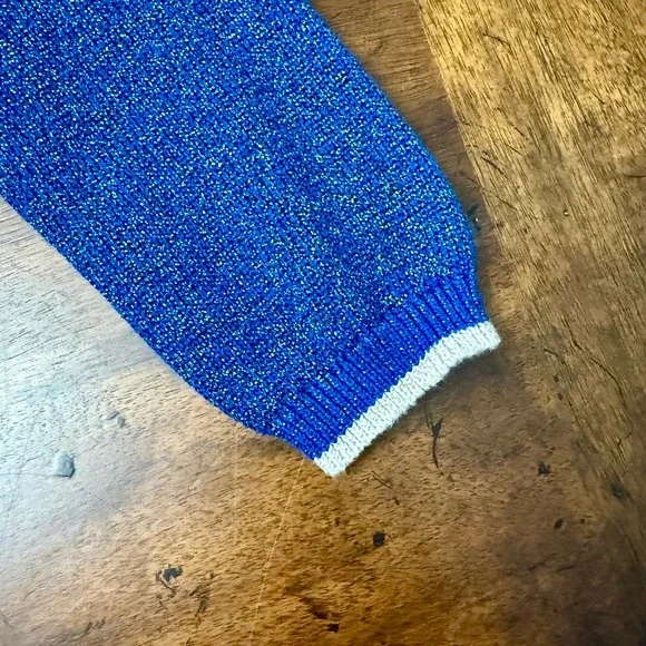 Mini Boden Frill Sparkle Cardigan, Navy Multi Sparkle Size 8-9 NWOT - Picture 5 of 7